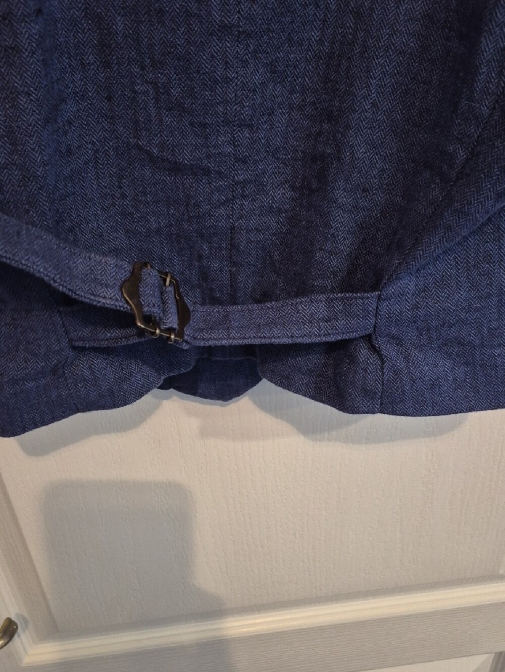 Banana Republic Linen Blend Tailored Sleeveless Button-Front Vest in  Blue - Picture 6 of 6